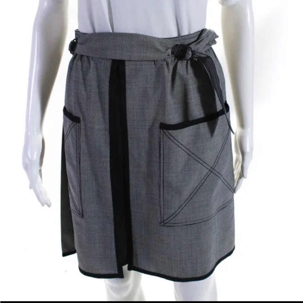 Zac Posen Z Spoke Mini Skirt Grey Navy Micro houndstooth Size 4 NWT